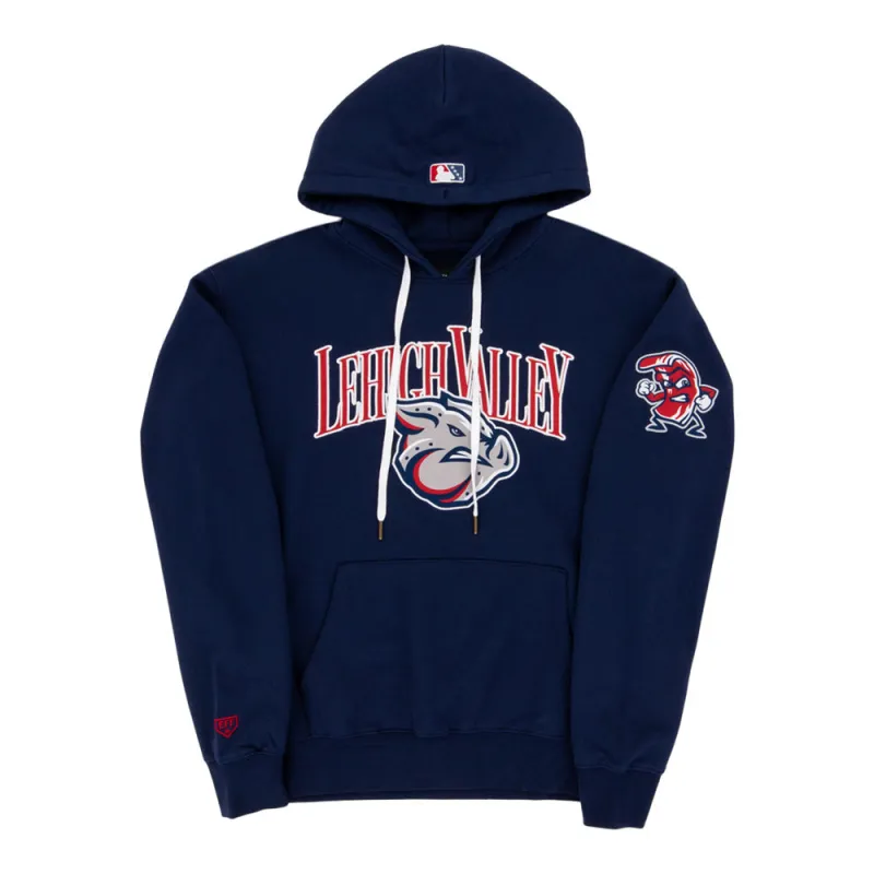 Lehigh Valley Ironpigs MiLB Cotton Hooded Sweatshirt sold by Ebbets Field Flannels
