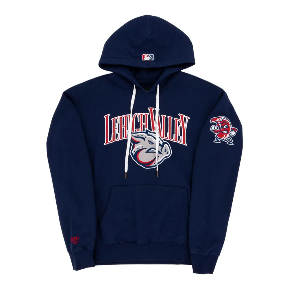 Lehigh Valley Ironpigs MiLB Cotton Hooded Sweatshirt sold by Ebbets Field Flannels