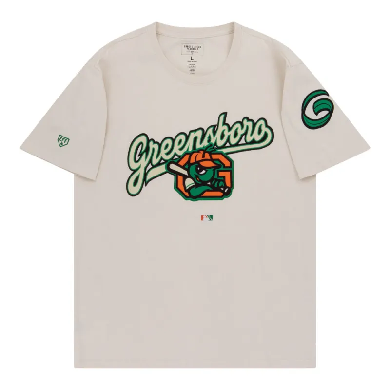 Greensboro Grasshoppers MiLB Fashion Cotton Short Sleeve Tee made by Ebbets Field Flannels