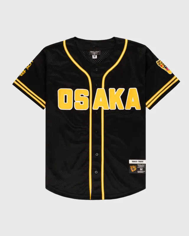 Osaka Tigers Mesh Button-Up Baseball Jersey sold by Ebbets Field Flannels