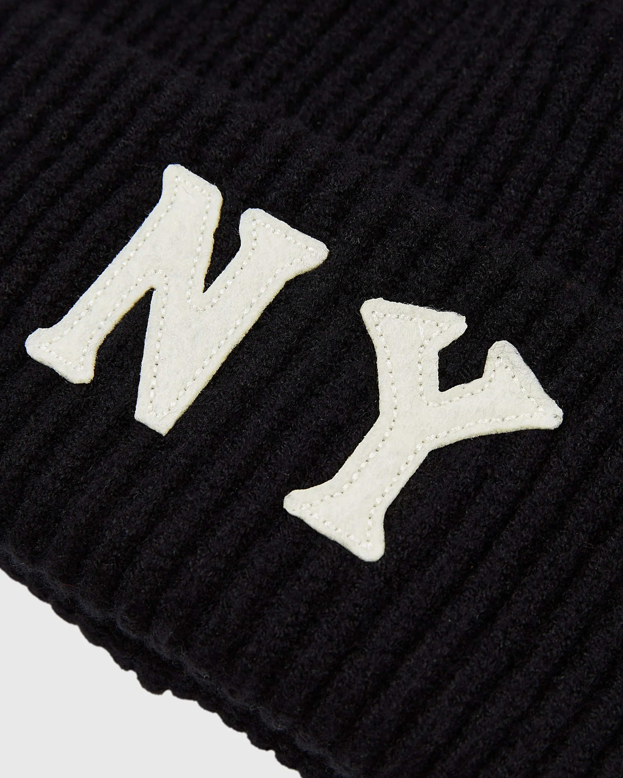 New York Black Yankees Felt Logo Ribbed Beanie sold by Ebbets Field Flannels product image thumbnail 2