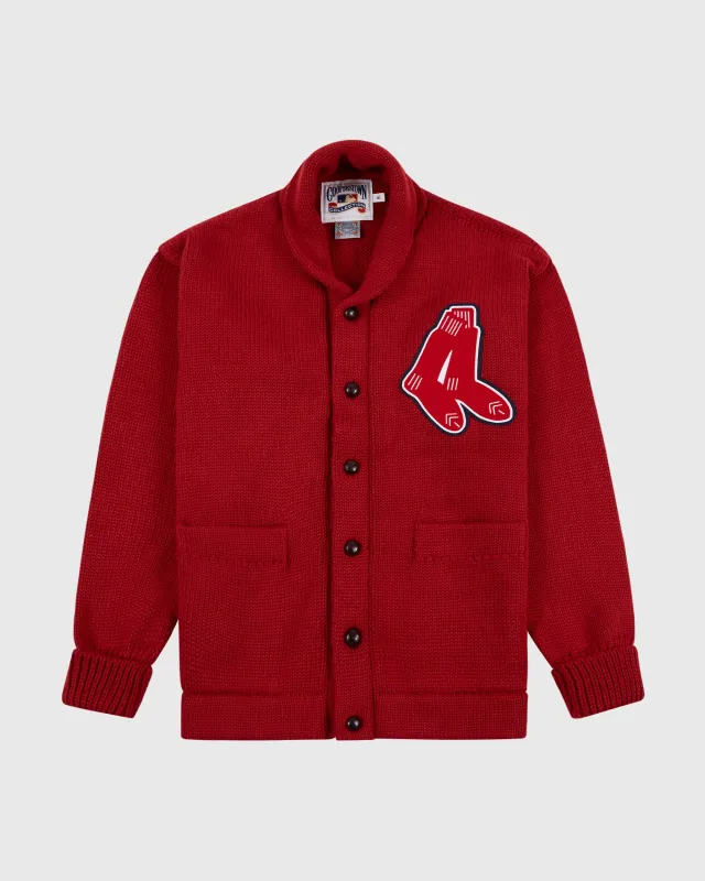 Boston Red Sox 1924-1960 Wool Shawl Collar Sweater sold by Ebbets Field Flannels