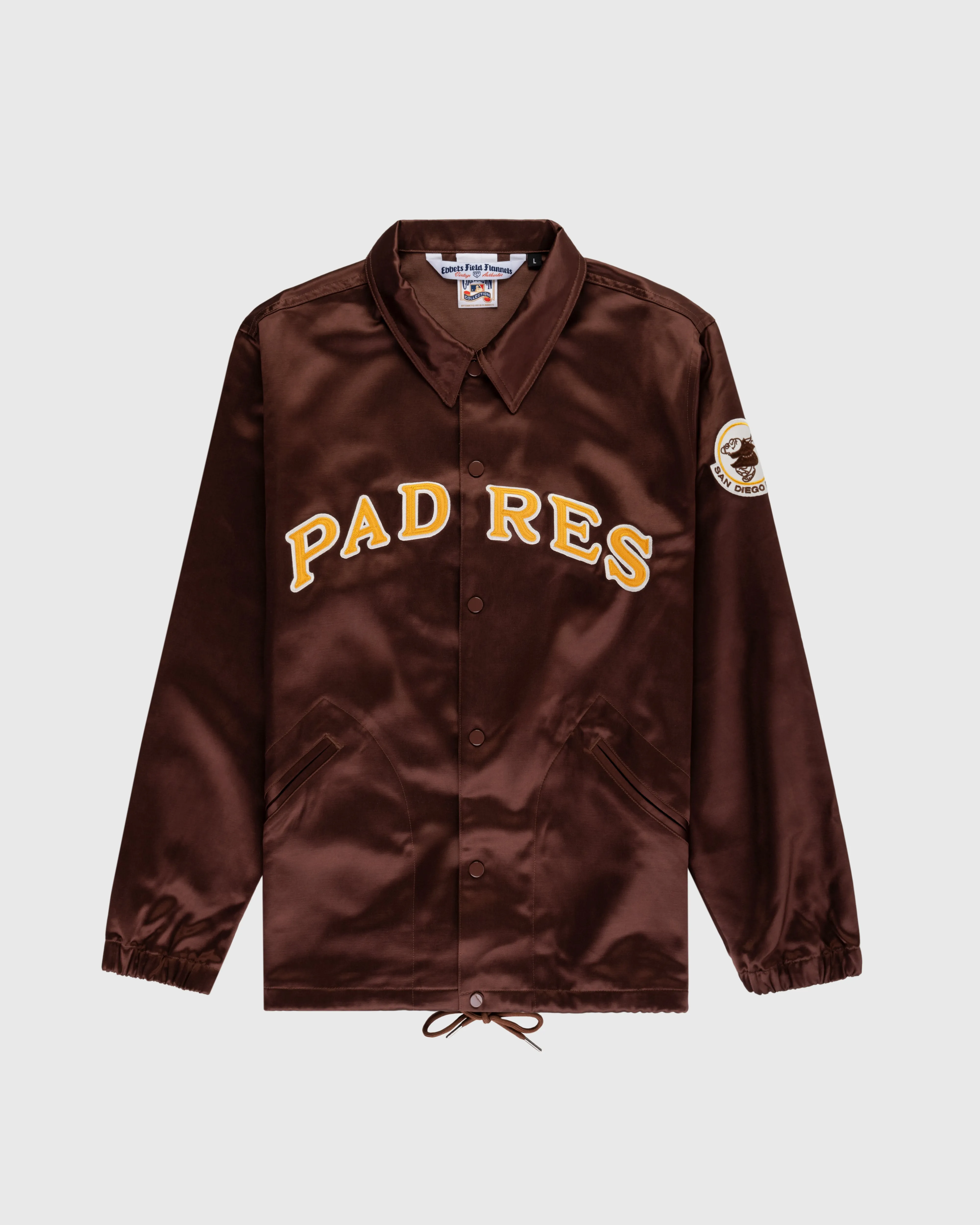 San Diego Padres 1969 Satin Windbreaker Jacket sold by Ebbets Field Flannels