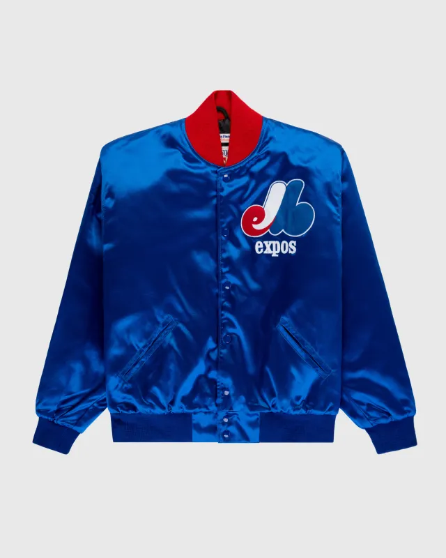 Montreal Expos 1969 Authentic All Satin Varsity Jacket sold by Ebbets Field Flannels