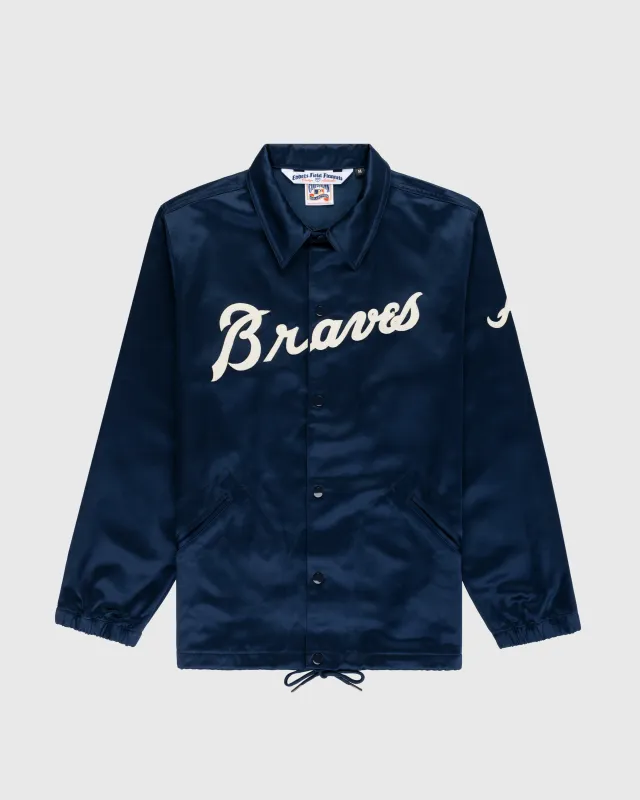 Atlanta Braves 1968 Satin Windbreaker Jacket sold by Ebbets Field Flannels