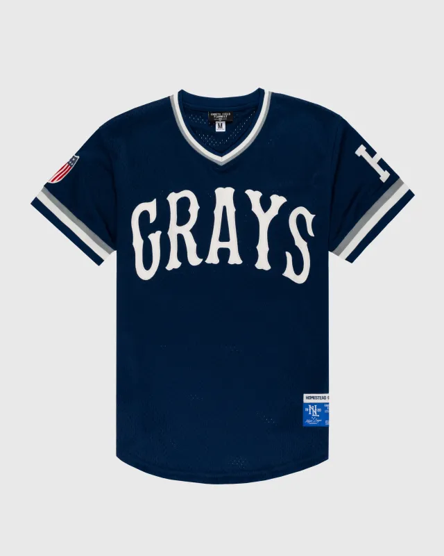 Homestead Grays Mesh V-Neck Jersey sold by Ebbets Field Flannels