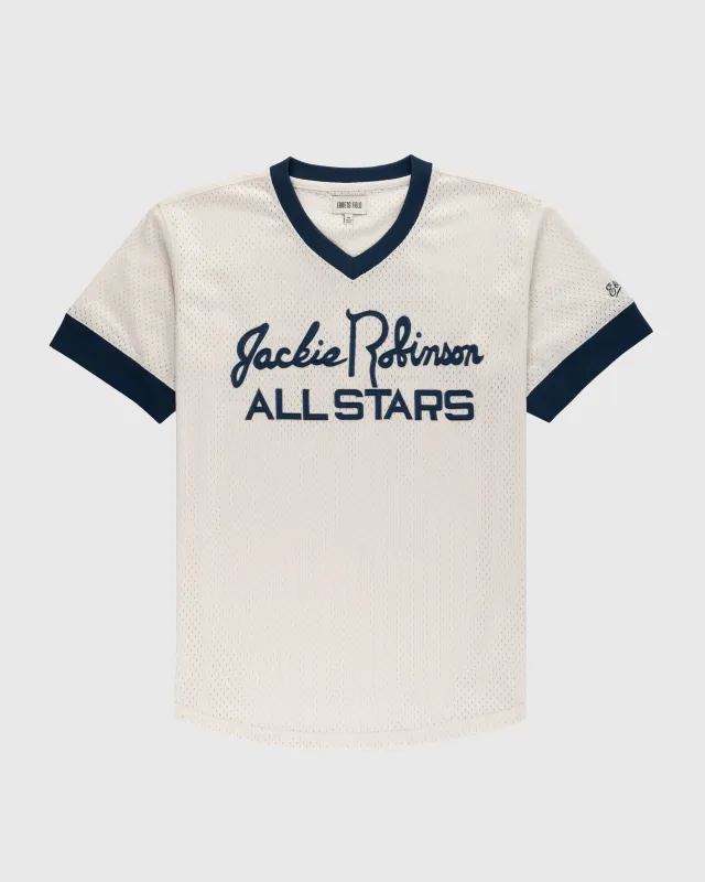 Jackie Robinson Mesh V-Neck Jersey sold by Ebbets Field Flannels