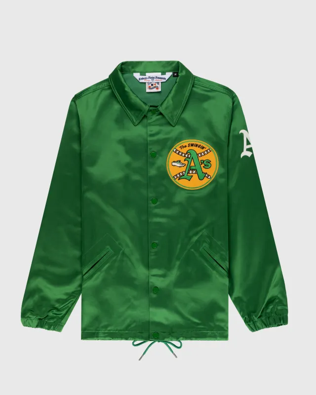 Oakland Athletics 1971 Authentic Satin Windbreaker Jacket sold by Ebbets Field Flannels