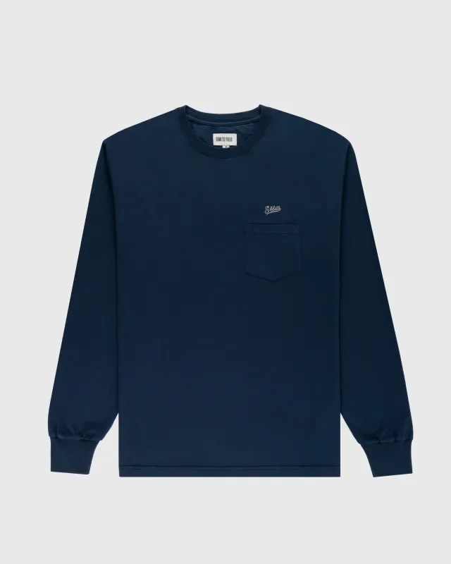 Ebbets Chest Logo Long Sleeve Pocket Tee made by Ebbets Field Flannels