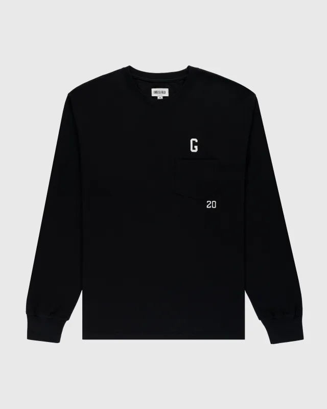 Homestead Grays Embroidered 'G' Long Sleeve Pocket Tee sold by Ebbets Field Flannels
