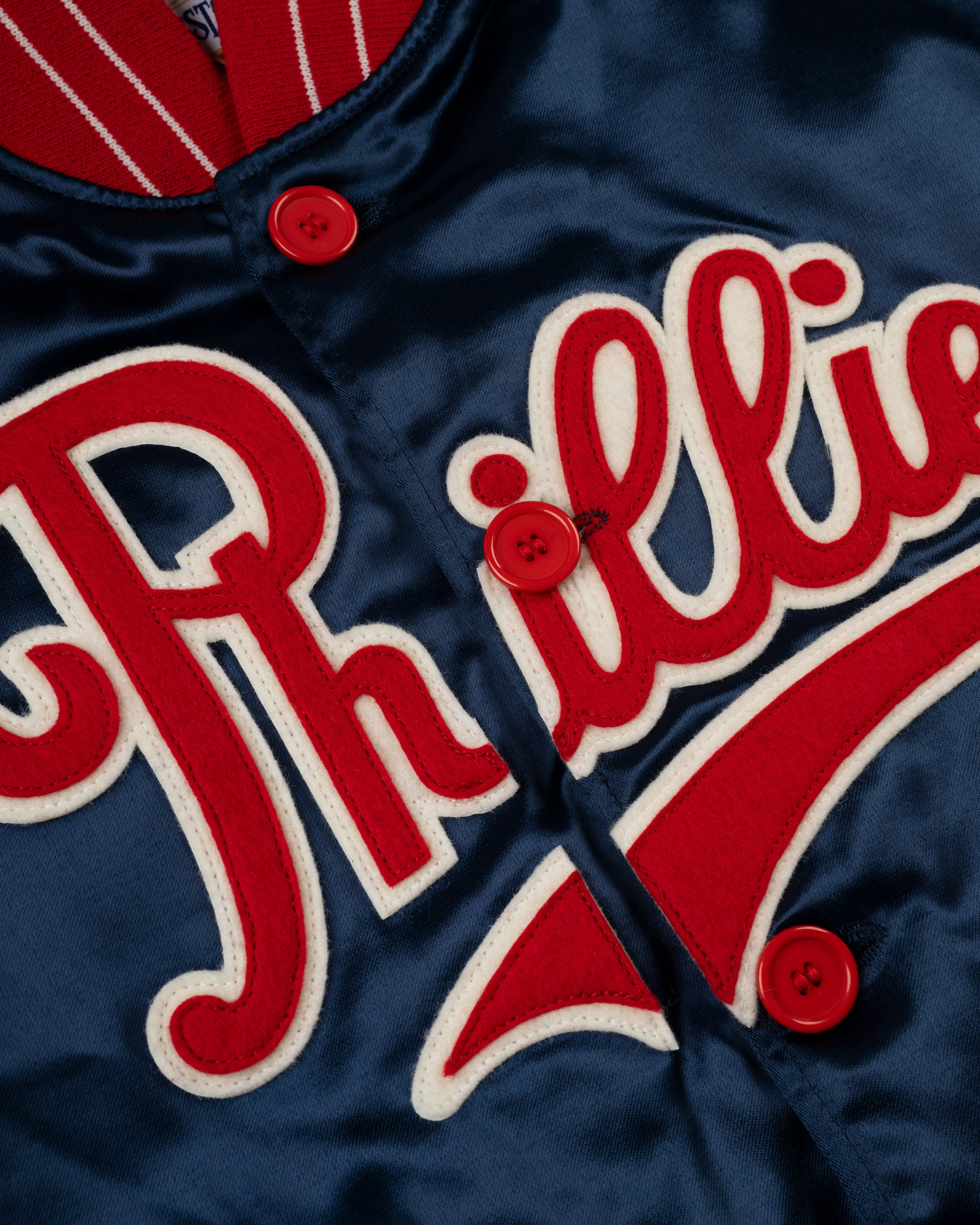 Philadelphia Phillies 1937 Authentic All Satin Varsity Jacket sold by Ebbets Field Flannels product image thumbnail 3