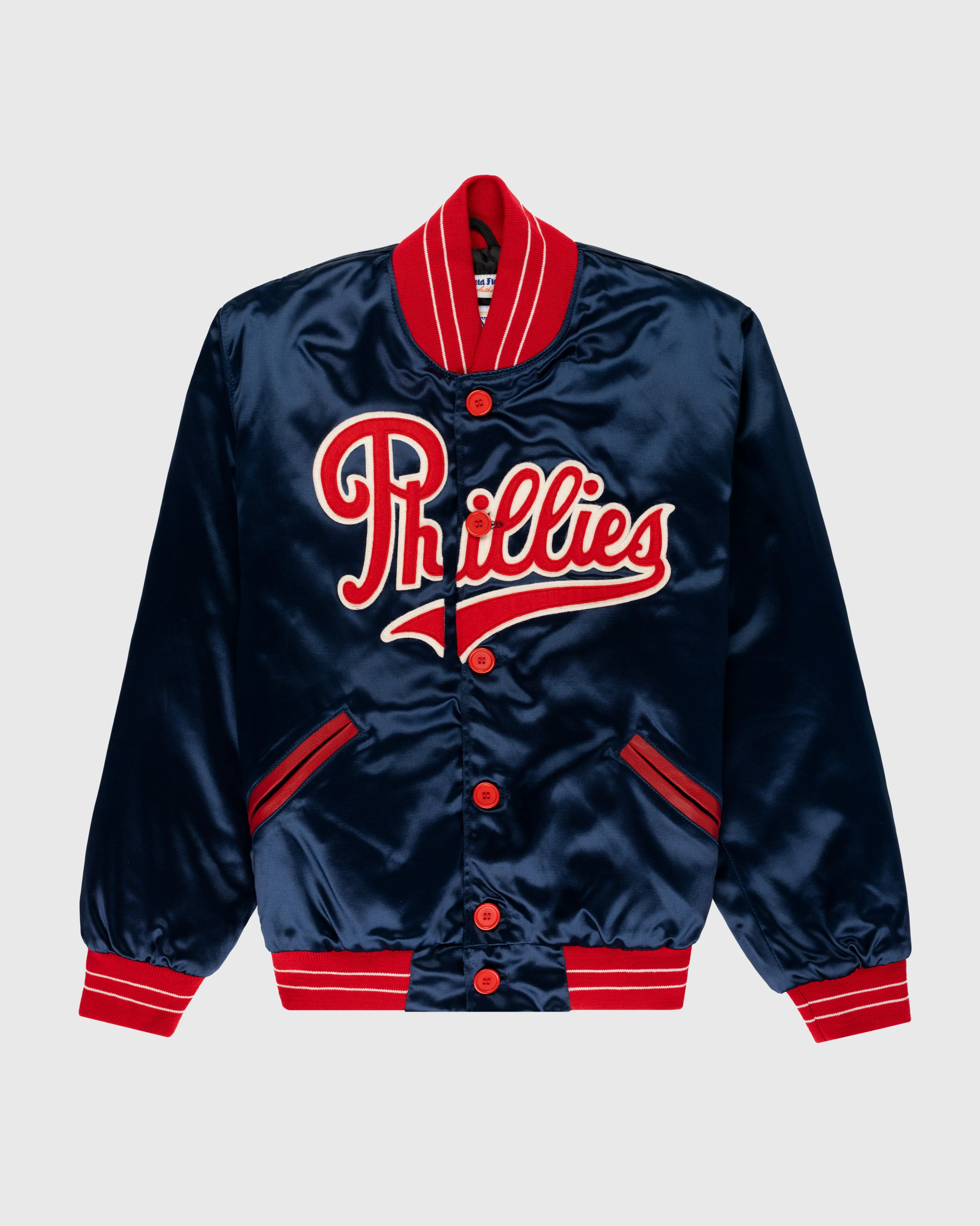 Philadelphia Phillies 1937 Authentic All Satin Varsity Jacket sold by Ebbets Field Flannels