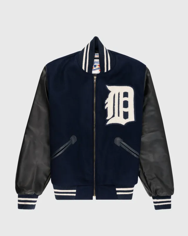 Detroit Tigers 1955 Authentic Wool & Leather Varsity Jacket made by Ebbets Field Flannels