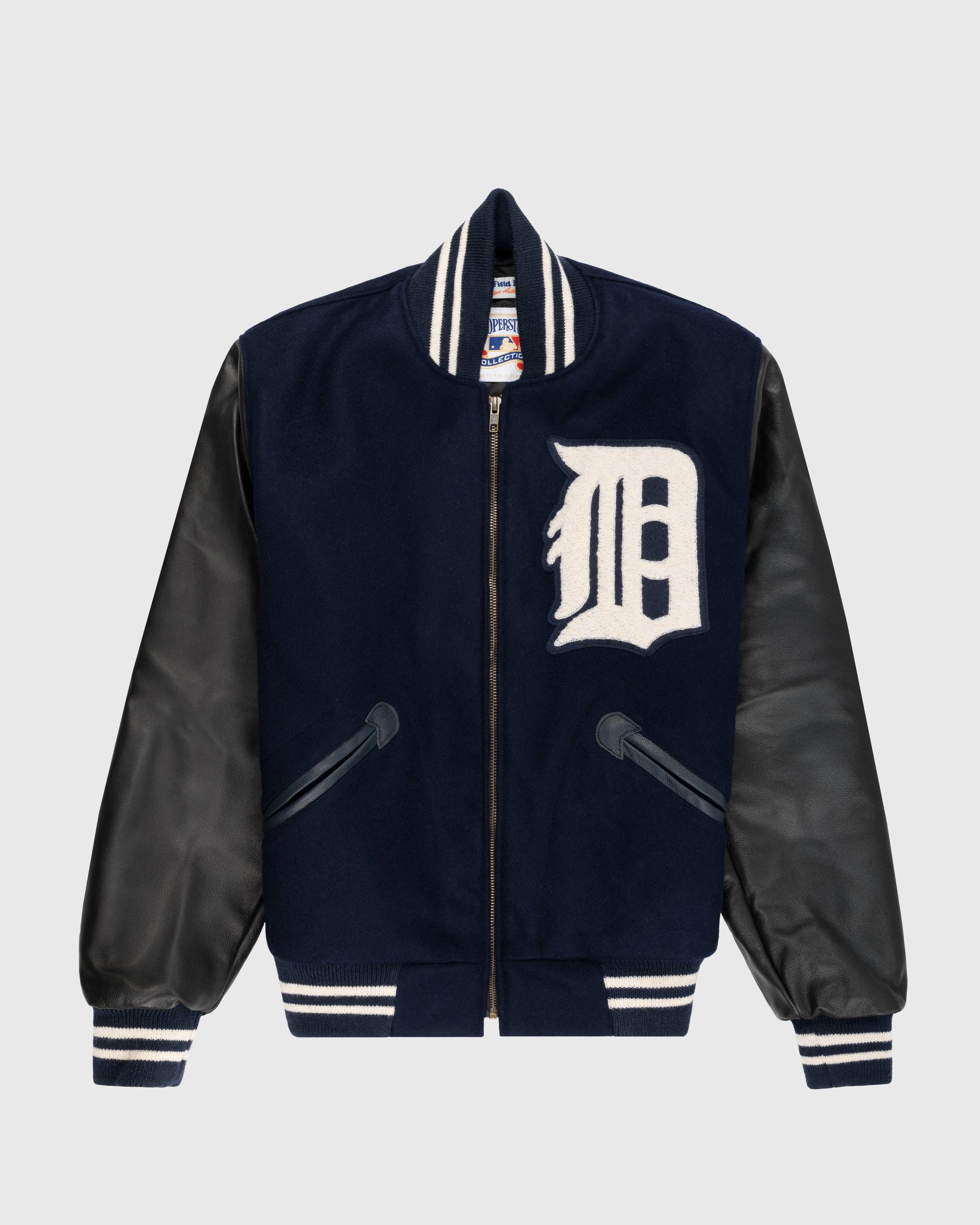 Detroit Tigers 1955 Authentic Wool & Leather Varsity Jacket sold by Ebbets Field Flannels