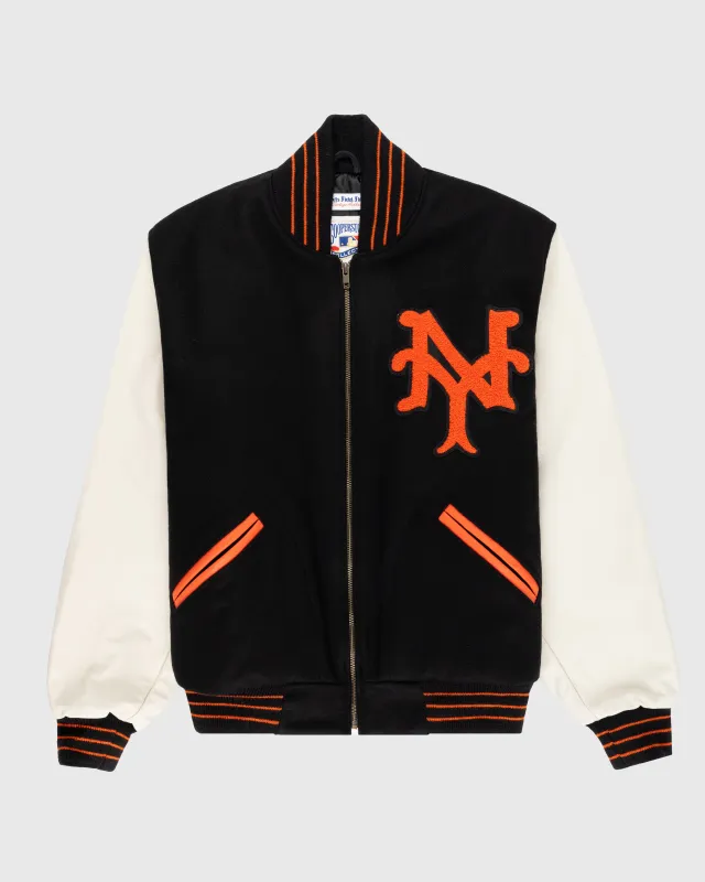 New York Giants 1951 Authentic Wool & Leather Varsity Jacket sold by Ebbets Field Flannels