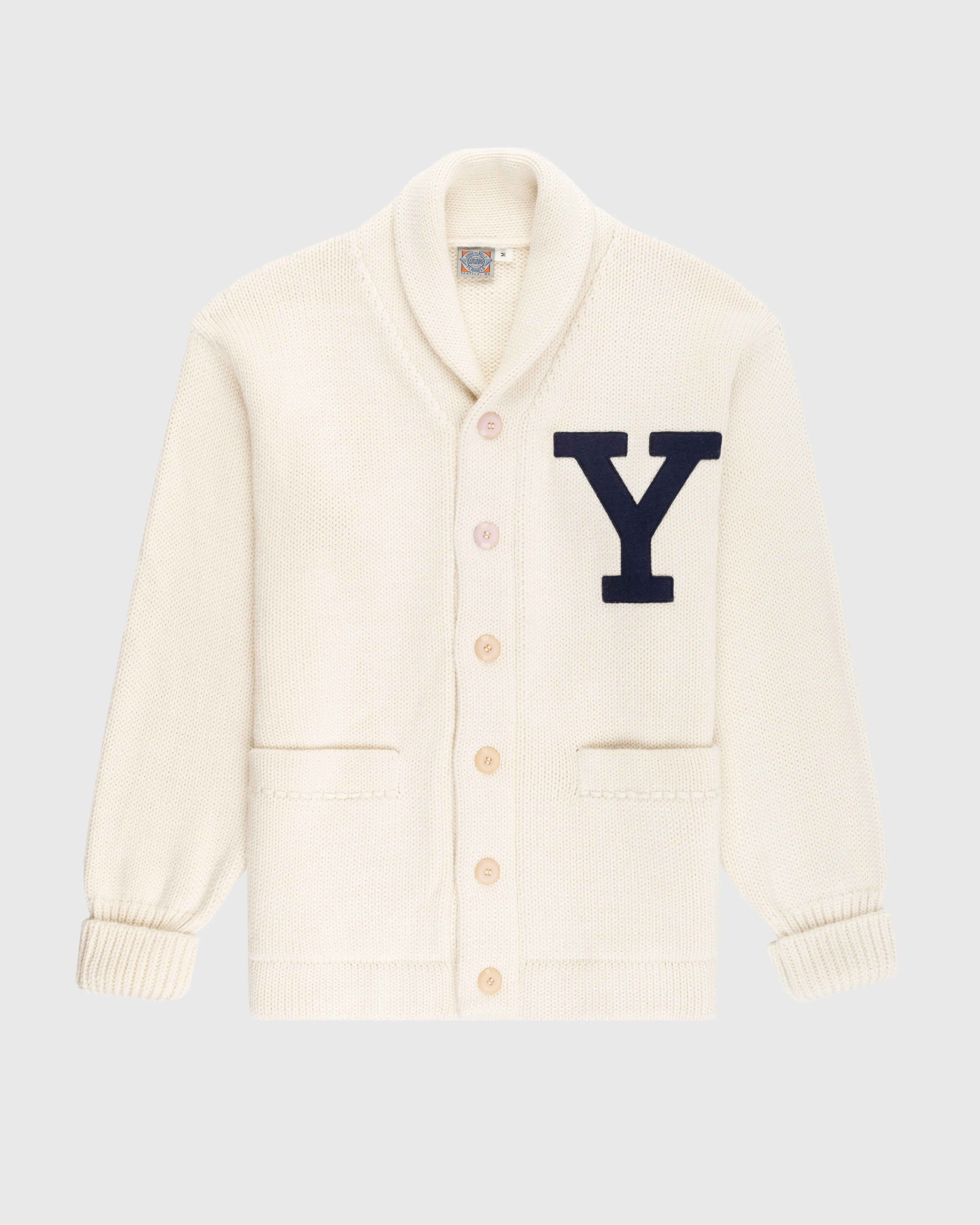 Yale University 1923 Wool Shawl Collar Sweater sold by Ebbets Field Flannels