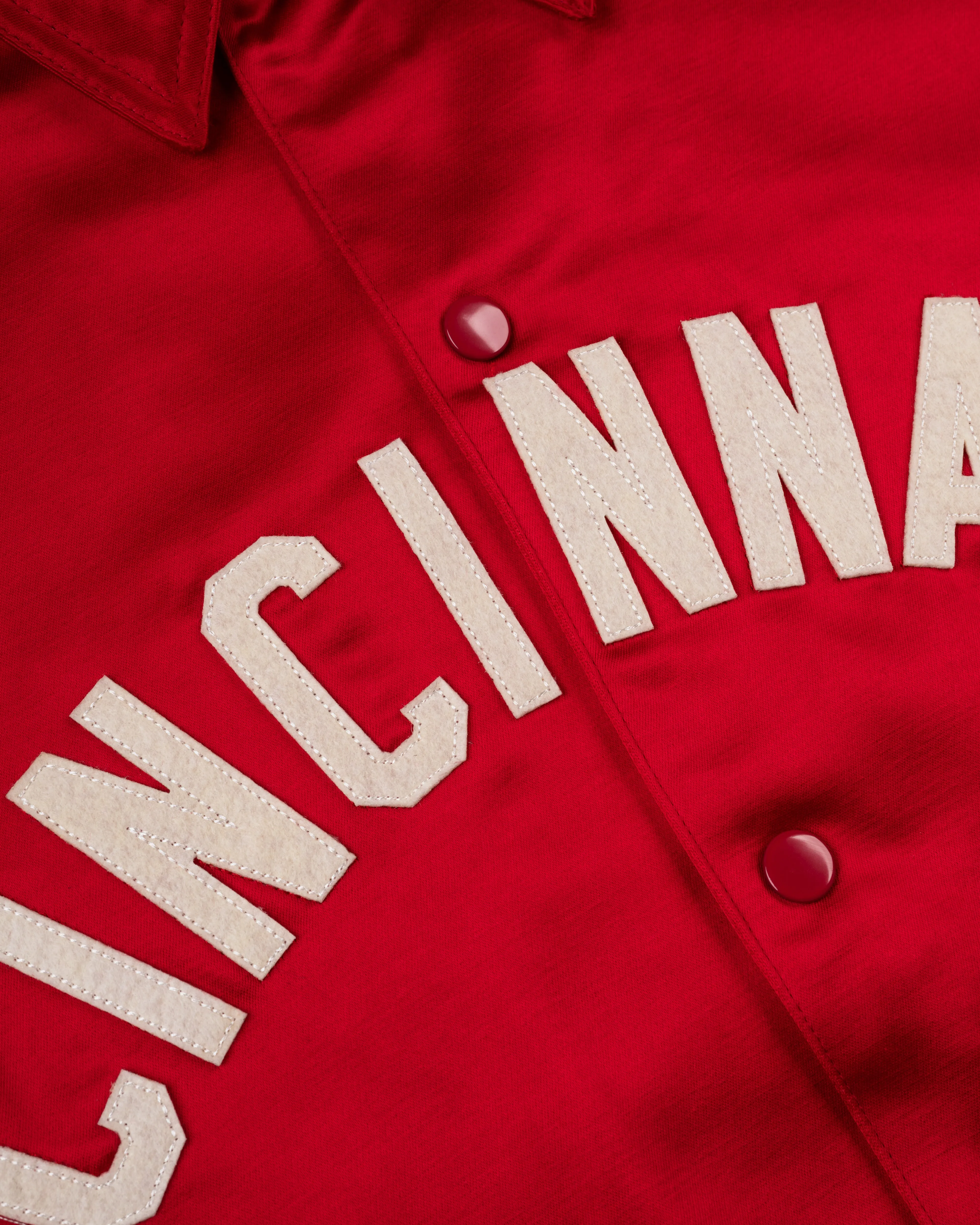 Cincinnati Reds 1955 Satin Windbreaker Jacket sold by Ebbets Field Flannels product image thumbnail 2