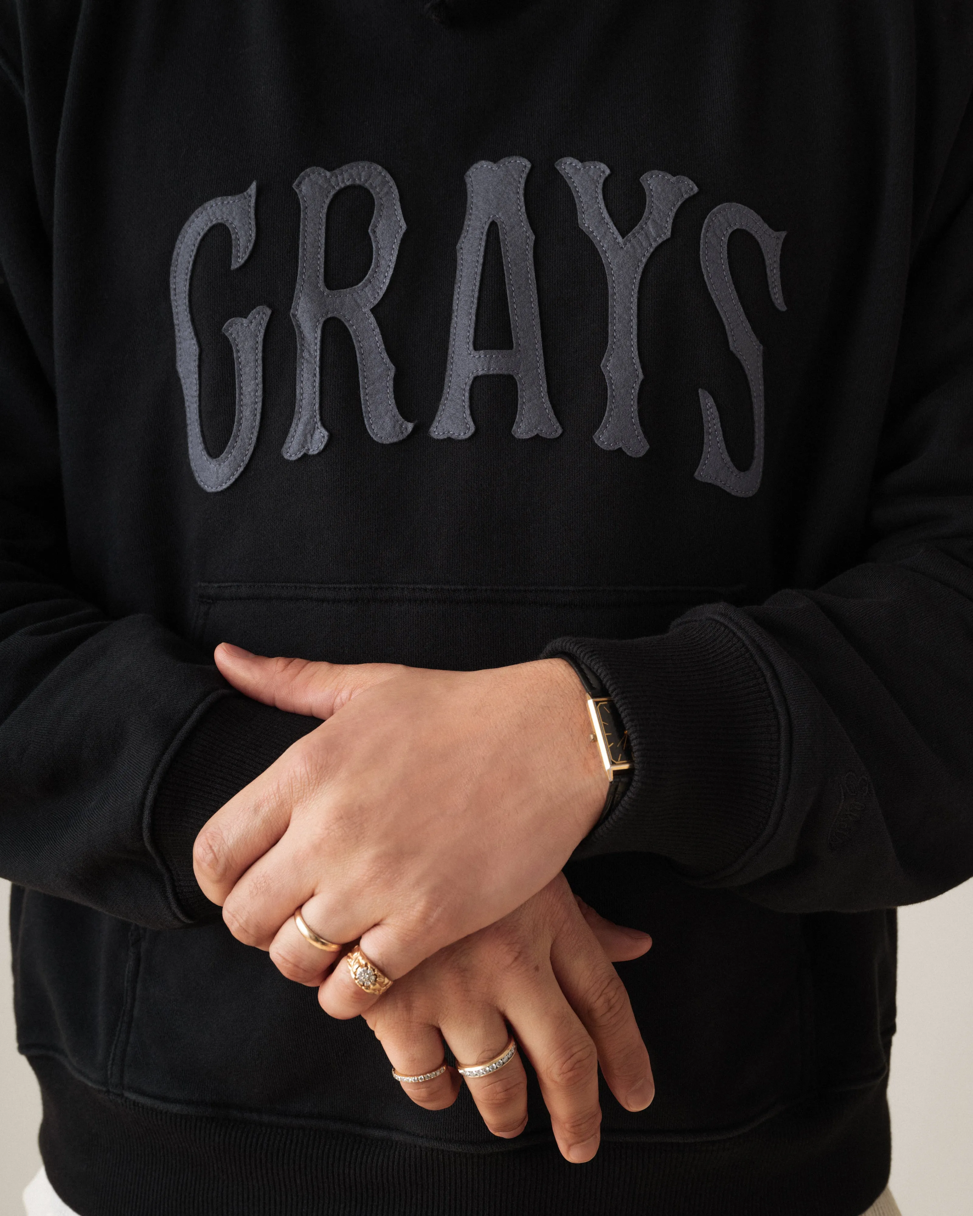 Homestead Grays Heavyweight Cotton Terry Pullover Hoodie sold by Ebbets Field Flannels product image thumbnail 2