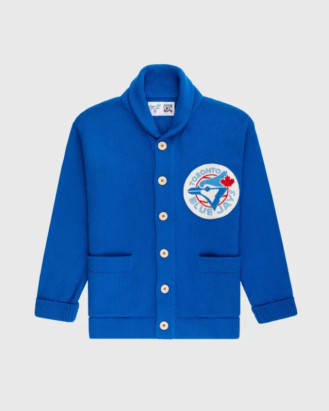 Toronto Blue Jays 1977 Wool Shawl Collar Sweater sold by Ebbets Field Flannels