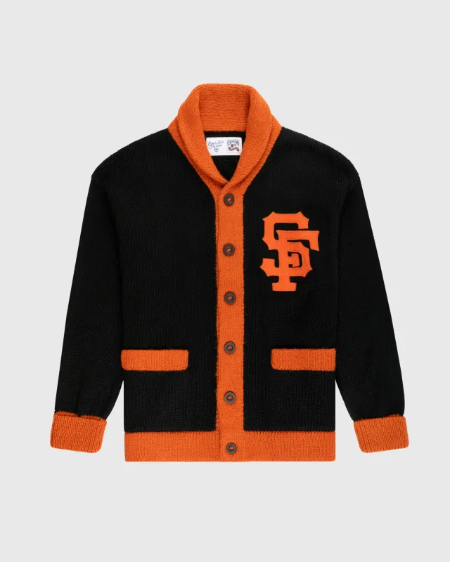 San Francisco Giants 1958-1972 Wool Shawl Collar Sweater sold by Ebbets Field Flannels