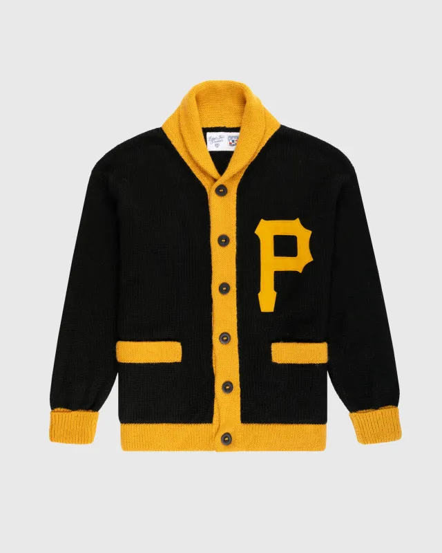 Pittsburgh Pirates 1970 Wool Shawl Collar Sweater sold by Ebbets Field Flannels
