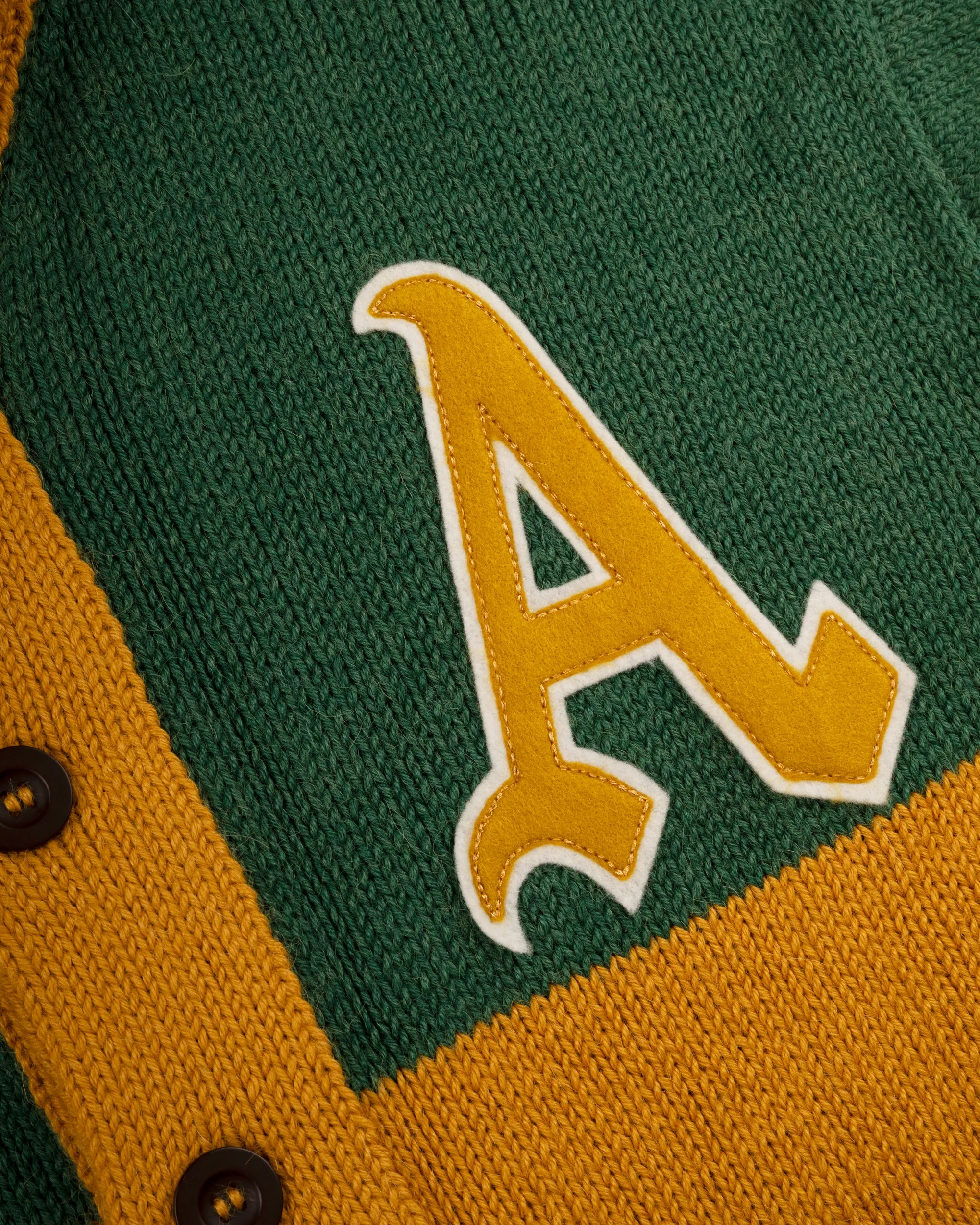 Oakland Athletics 1969 Wool Shawl Collar Sweater sold by Ebbets Field Flannels product image thumbnail 2