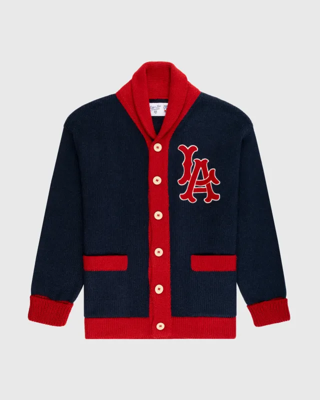 LA Angels 1961-65 Wool Shawl Collar Sweater sold by Ebbets Field Flannels