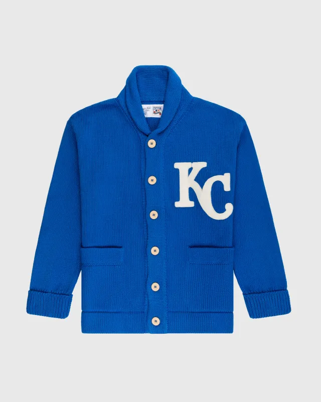Kansas City Royals 1969 Wool Shawl Collar Sweater sold by Ebbets Field Flannels