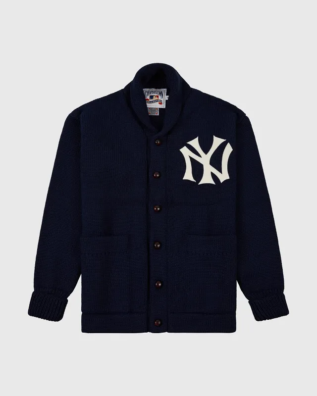 New York Yankees  1922 Wool Shawl Collar Sweater sold by Ebbets Field Flannels