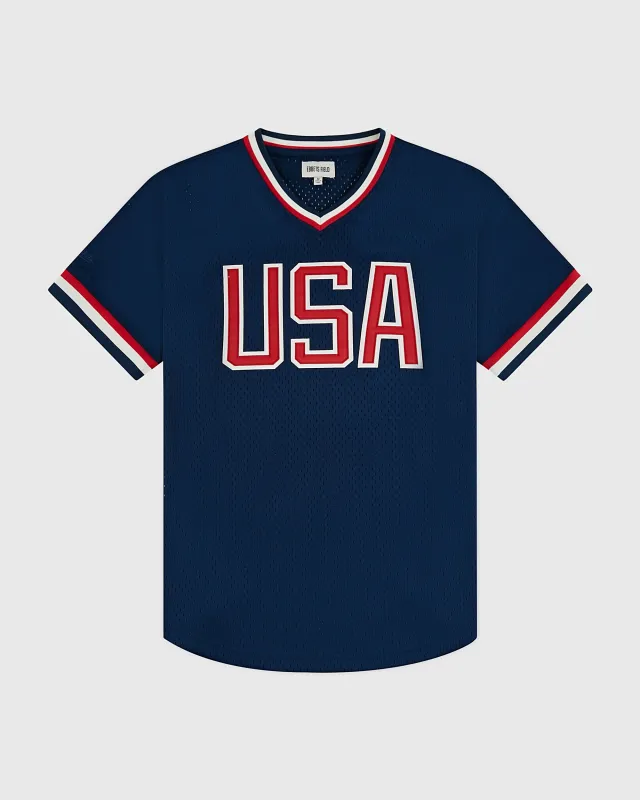 USA National Team Mesh V-Neck Jersey sold by Ebbets Field Flannels