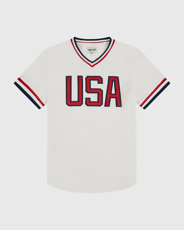 USA National Team Mesh V-Neck Jersey sold by Ebbets Field Flannels