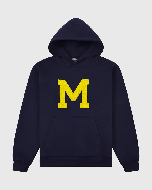 University of Michigan Heavyweight Cotton Terry Pullover Hoodie sold by Ebbets Field Flannels
