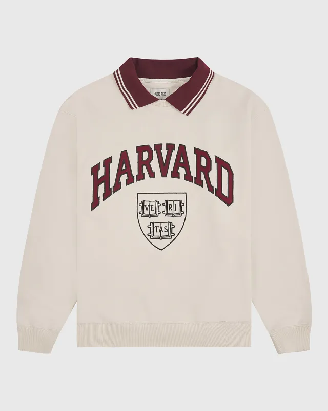 Harvard University Collard Crewneck Sweatshirt made by Ebbets Field Flannels