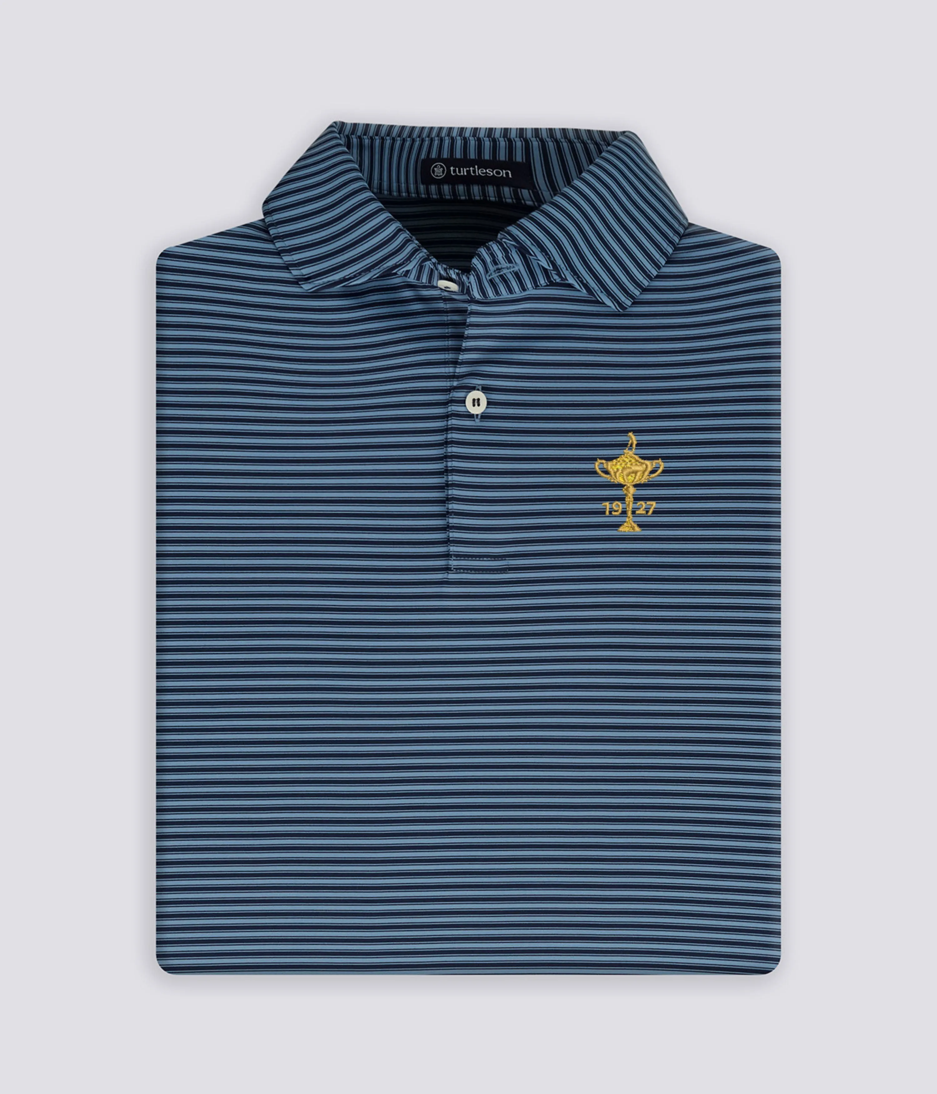 Shane 2 Button Performance Polo - Ryder Cup 2025 Trophy Logo sold by Turtleson