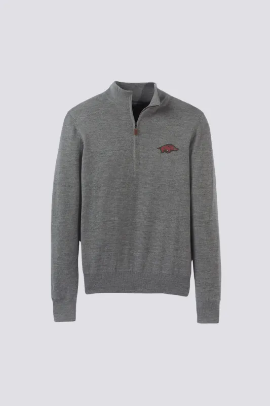 Lined Merino Quarter-Zip Sweater - University of Arkansas sold by Turtleson
