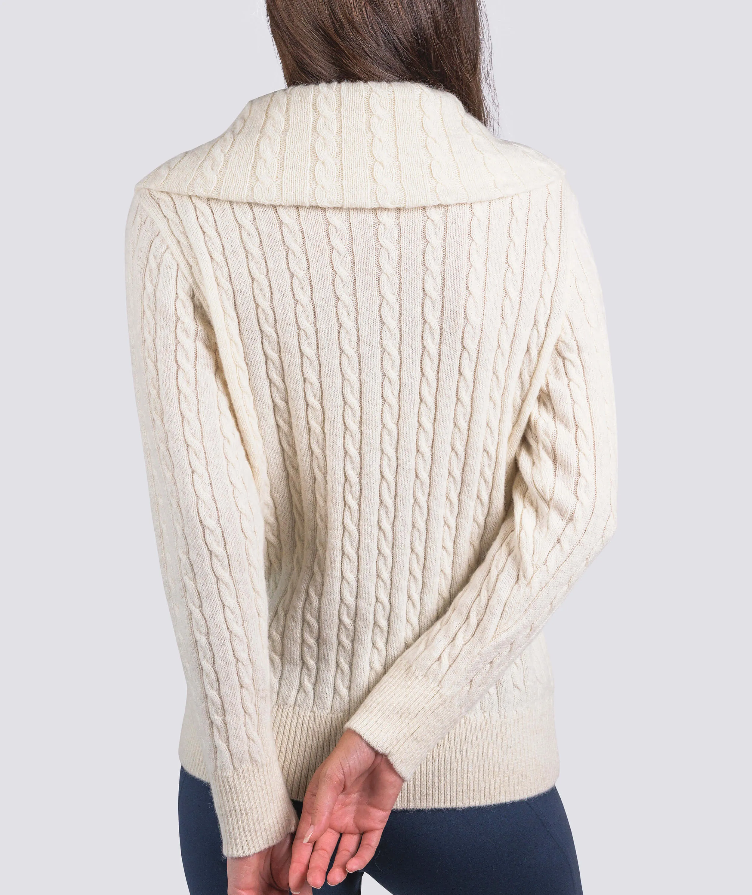 Women's Aurora Half-Zip Cable Knit Sweater sold by Turtleson product image thumbnail 3