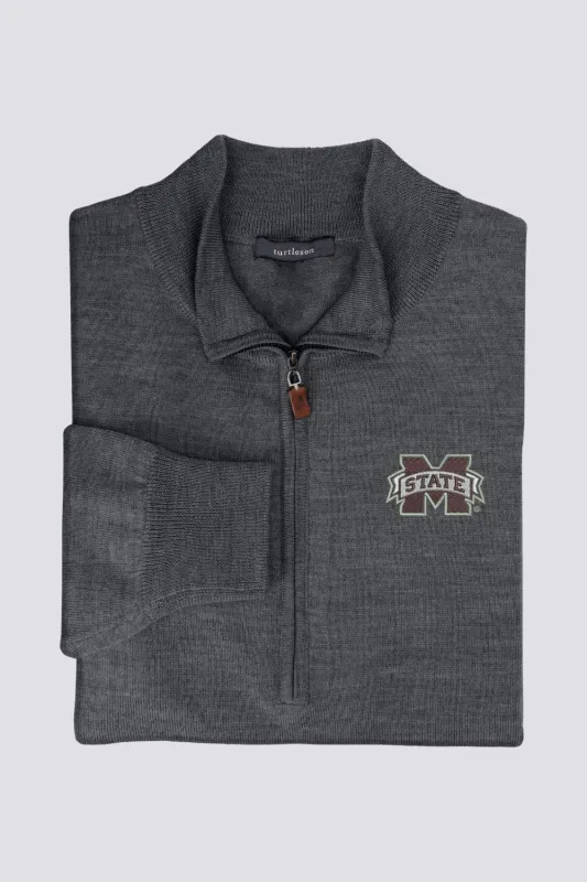 Merino Quarter-Zip - Mississippi State University sold by Turtleson