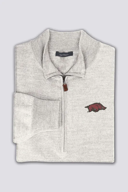Merino Quarter-Zip - University of Arkansas sold by Turtleson