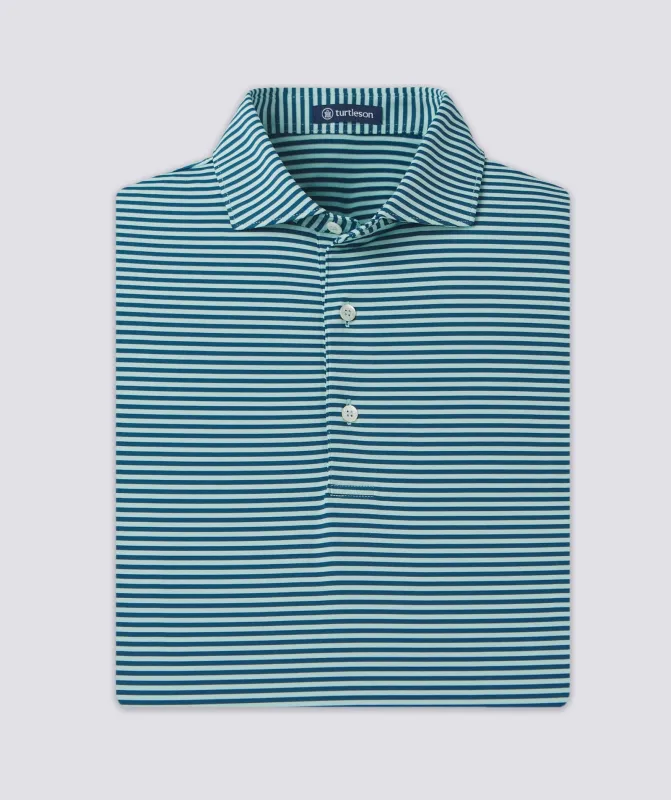 Edward Stripe Performance Polo made by Turtleson