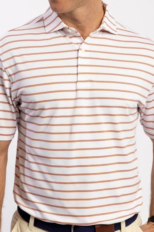 Pete Stripe Two Button Performance Polo made by Turtleson