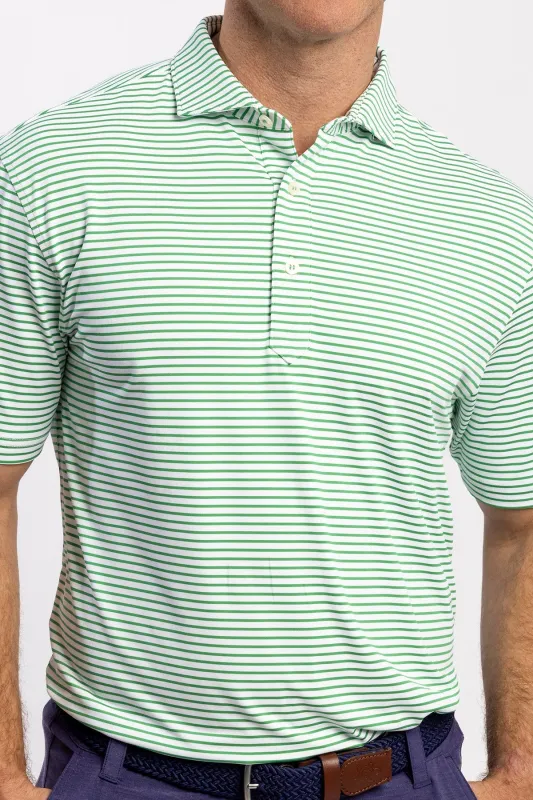Mathew Stripe Performance Polo made by Turtleson