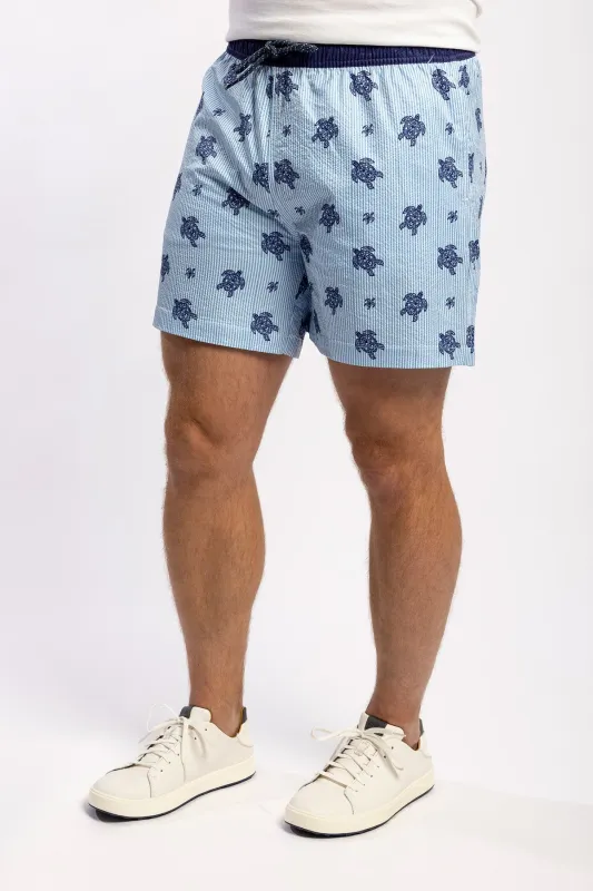 Channel Seersucker Swim Short made by Turtleson