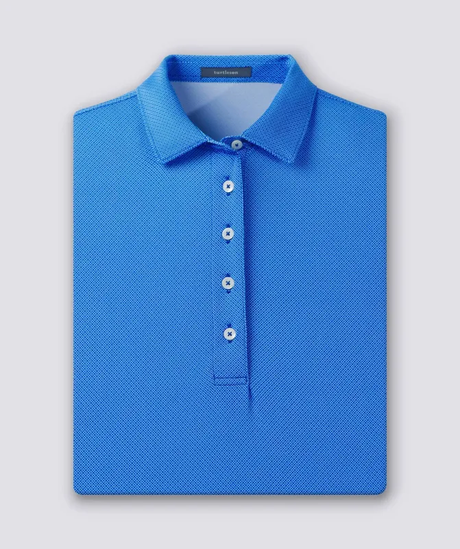 Women's Clare Mini Diamond Jacquard Performance Polo made by Turtleson