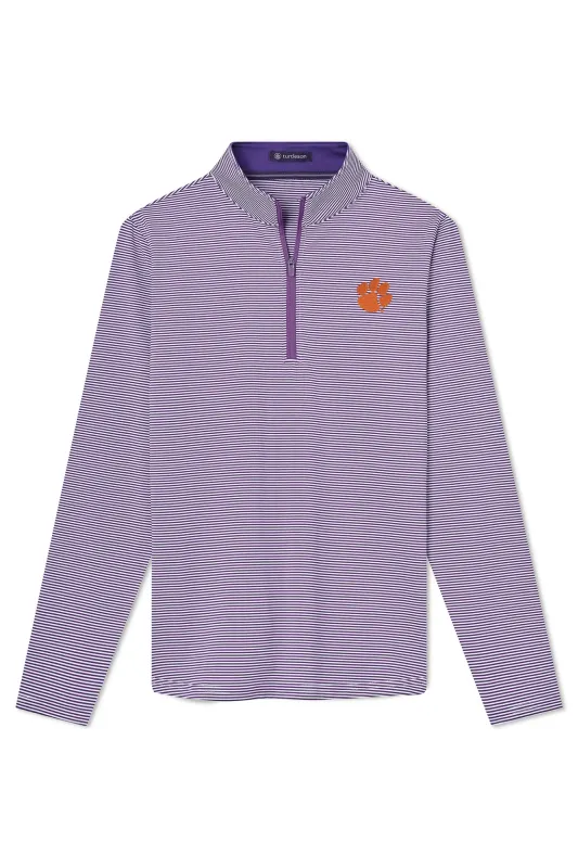 Women's Collins Stripe Sport Zip - Clemson University made by Turtleson