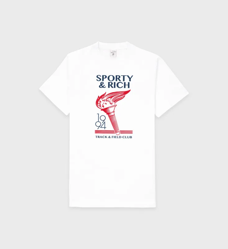 Torch T-Shirt - White/Sports Red/Navy sold by Sporty and Rich
