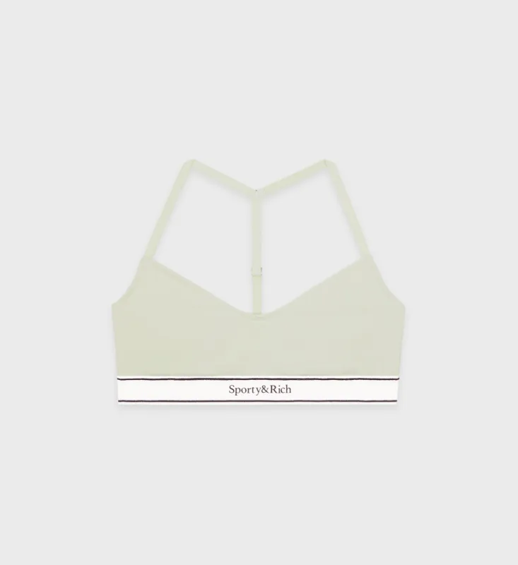 Serif Logo Sports Bralette - Sage sold by Sporty and Rich