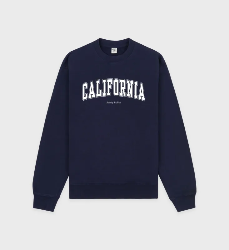 California Crewneck - Navy/White sold by Sporty and Rich