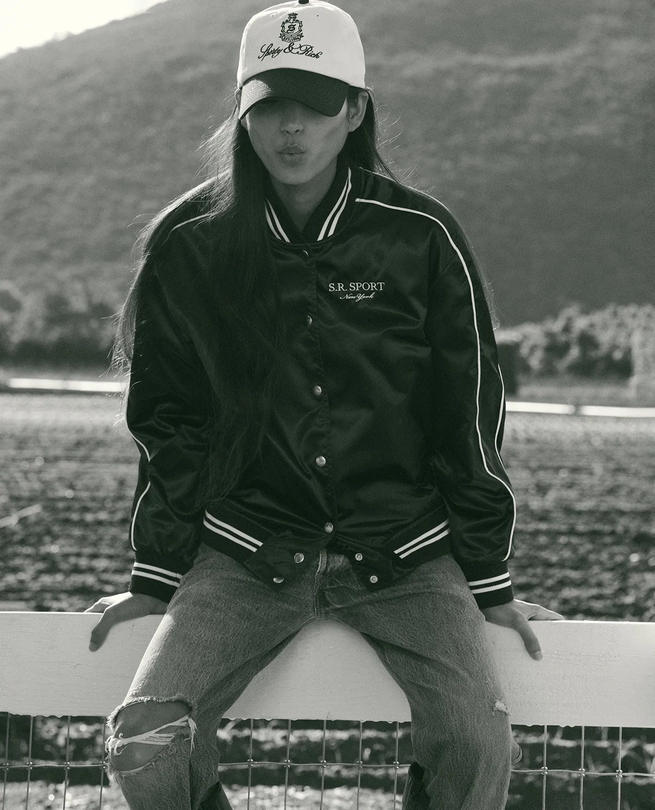 SR Sport Varsity Jacket - Navy/White sold by Sporty and Rich product image thumbnail 5