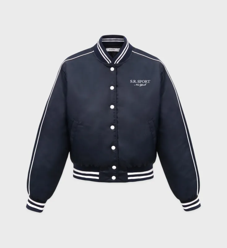 SR Sport Varsity Jacket - Navy/White made by Sporty and Rich