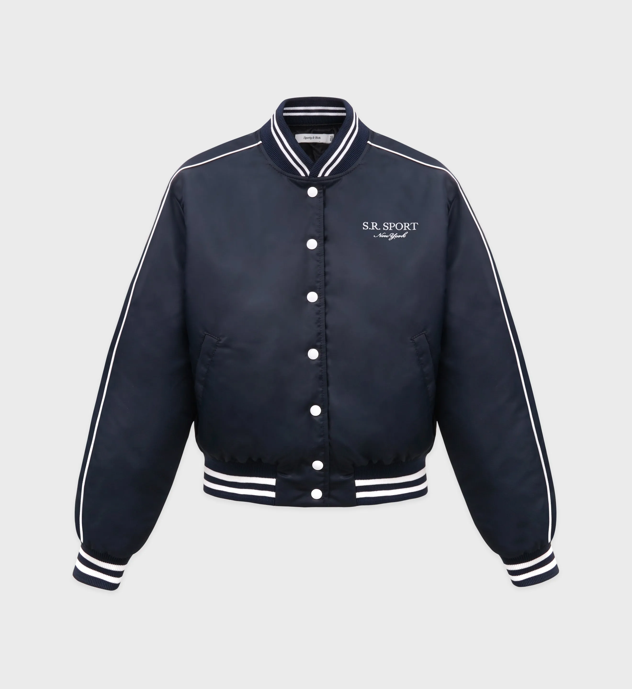 SR Sport Varsity Jacket - Navy/White sold by Sporty and Rich